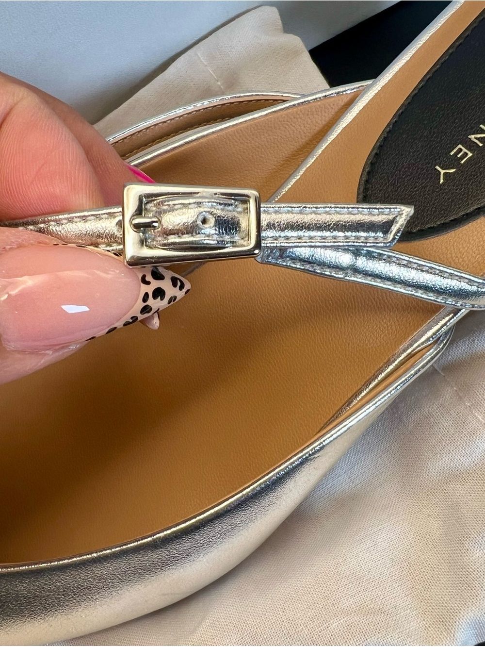 Stella McCartney Metallic Kitten Heels Pointed Square Slingback Mules Size 38 - Picture 4 of 10